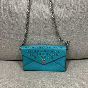 Rebecca Minkoff Turquoise  Mini Wallet on a Chain with Studs